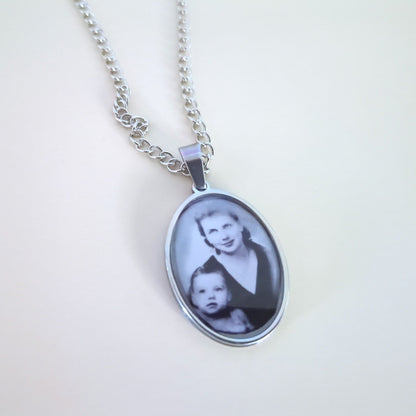 Custom Oval Photo Necklace