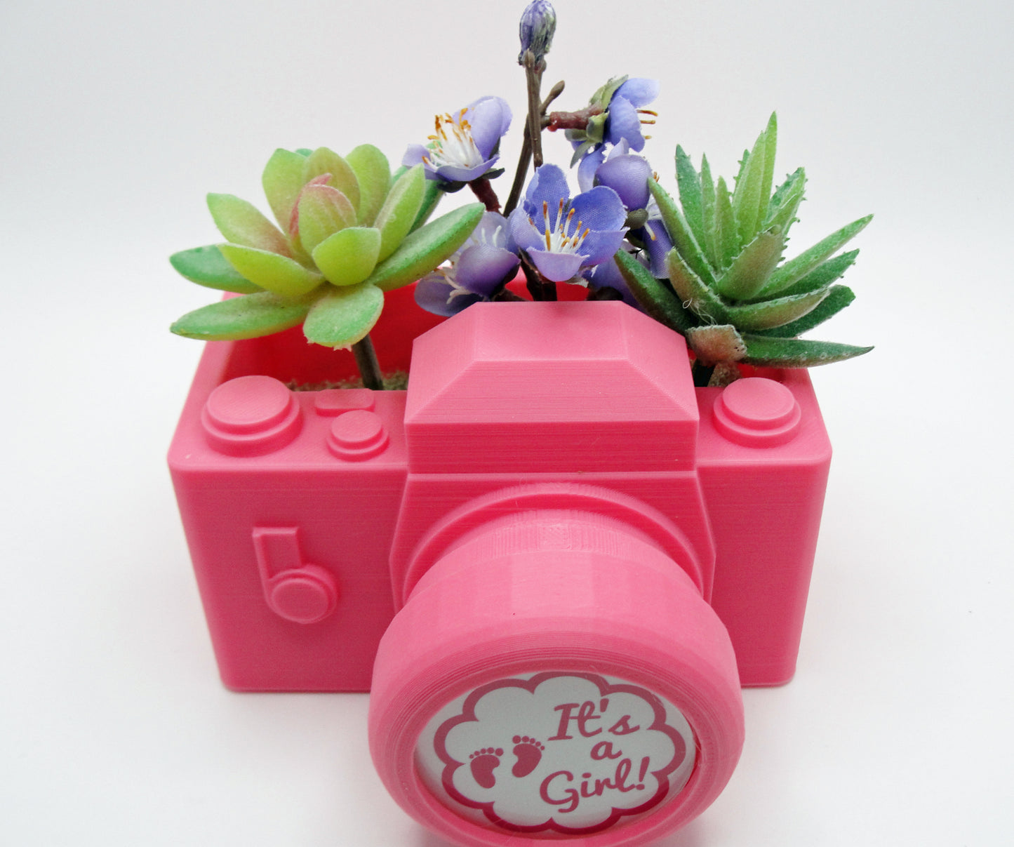 Pink Photo Frame Camera Planter, It's A Girl