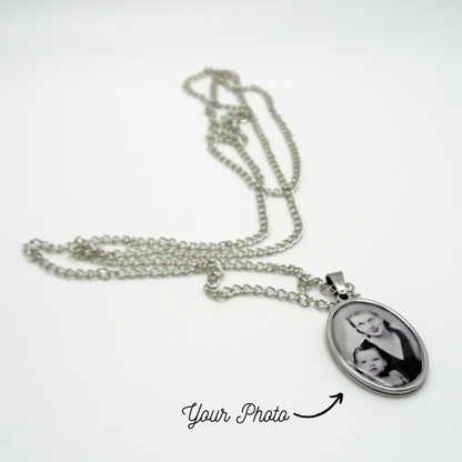 Custom Oval Photo Necklace